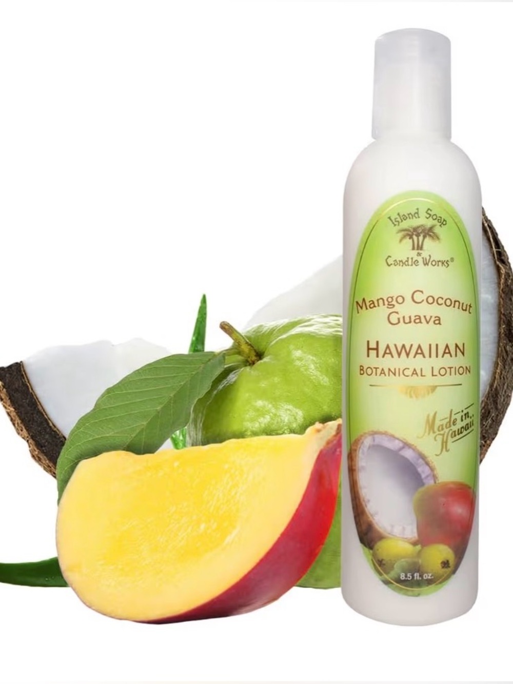 Island Soap and Candle Works Mango Coconut Guava Scented Body Lotion New 8.5 oz